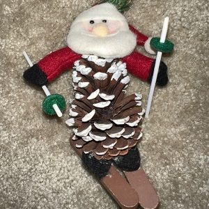 Santa skiing ornament